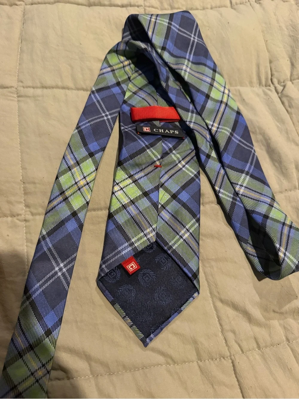 Chaps Blue and Green Plaid Men's Tie